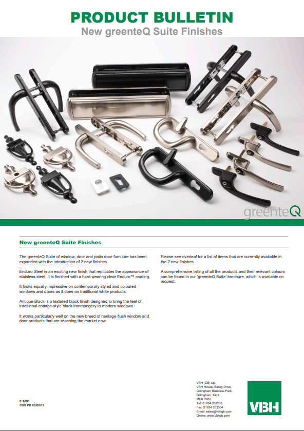 New greenteQ Suite Finishes