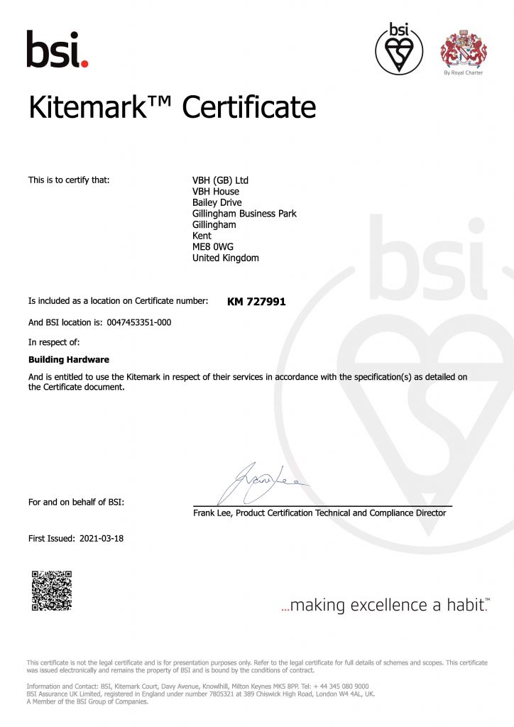 bsi kitemark registered company