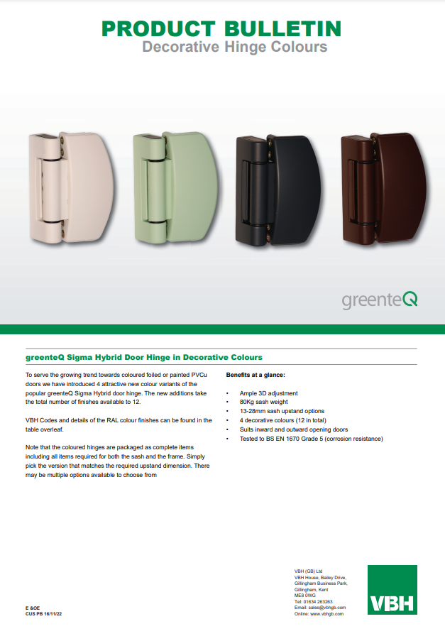 greenteq sigma door hinge