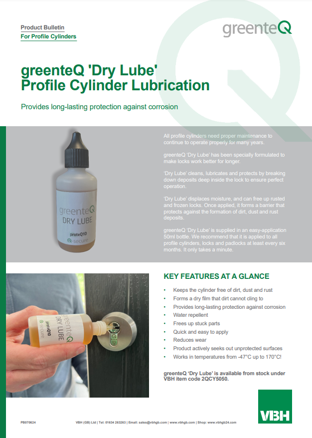 greenteQ 'Dry Lube' Profile Cylinder Lubrication